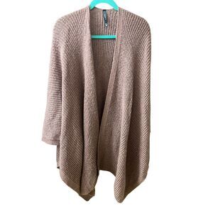 Torrid Cape One Size Mauve Open Sweater Shawl Ruana Poncho Knit Kimono Duster